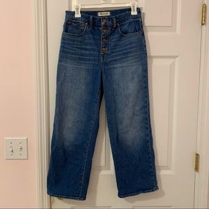 Madewelll Slim Wide-Leg Crop Jeans